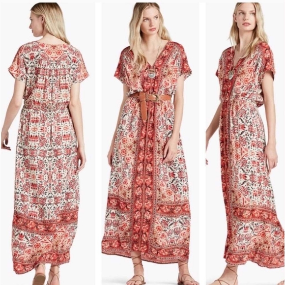 Lucky Brand Boho Bandana Print Maxi Festiva - Picture 2 of 6